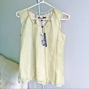 NWT Sleeveless Green Seashell Bead Top Shirt